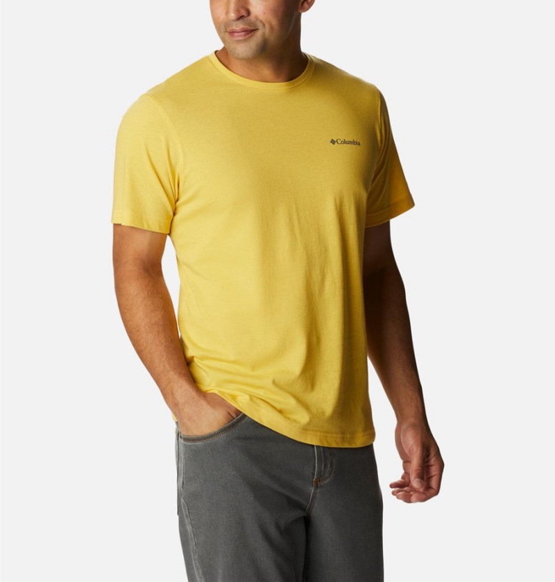 Columbia Thistletown Hills Short Sleeve Men's T-Shirt Yellow | JISFPQ-680