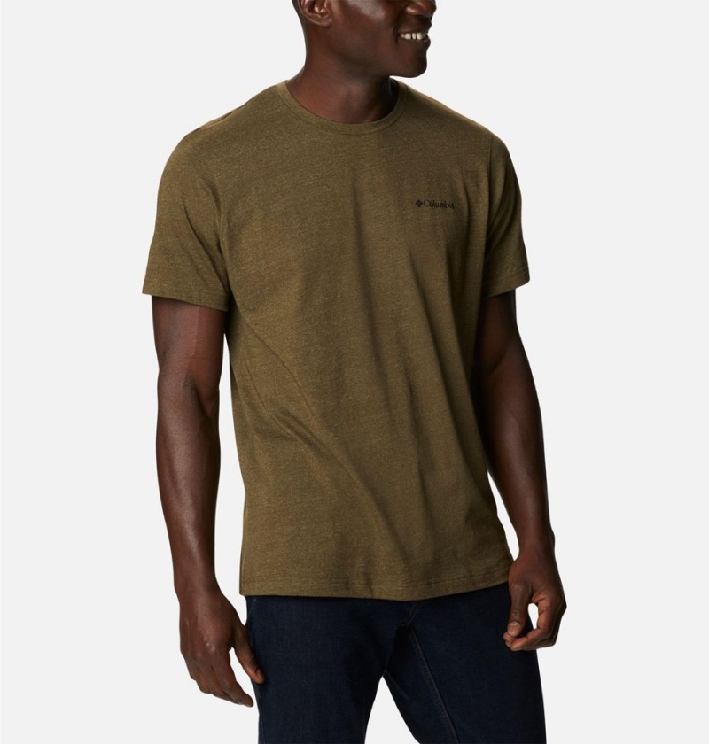 Columbia Thistletown Hills Short Sleeve Men's T-Shirt Brown | RMNFHZ-012