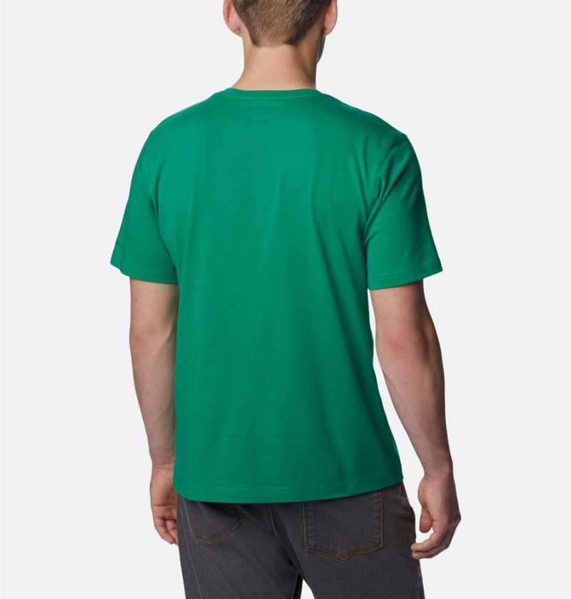Columbia Thistletown Hills Short Sleeve Men's T-Shirt Green | IUMZFR-962