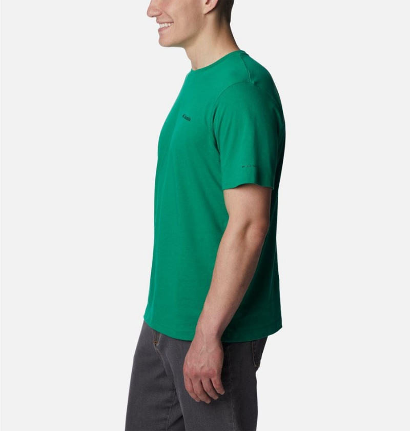 Columbia Thistletown Hills Short Sleeve Men's T-Shirt Green | IUMZFR-962