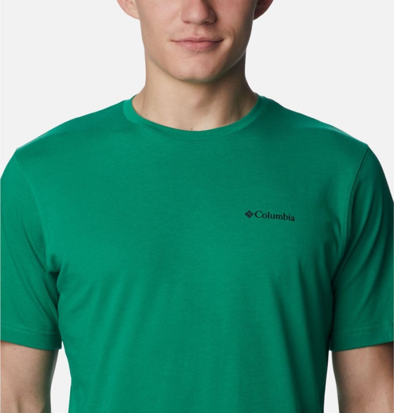 Columbia Thistletown Hills Short Sleeve Men's T-Shirt Green | IUMZFR-962