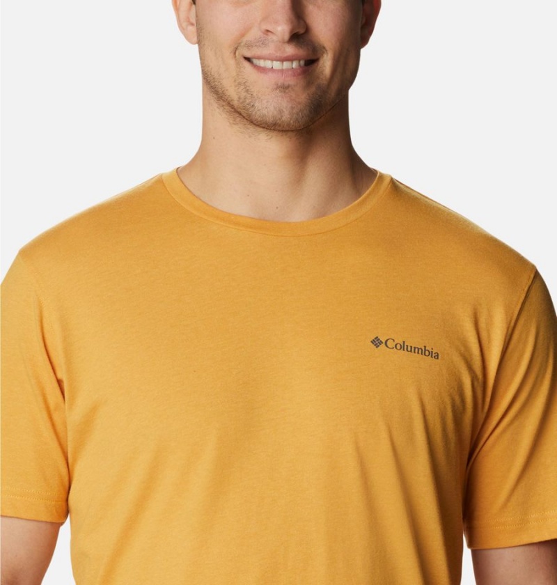 Columbia Thistletown Hills Short Sleeve Men's T-Shirt Yellow | BYXSWL-194