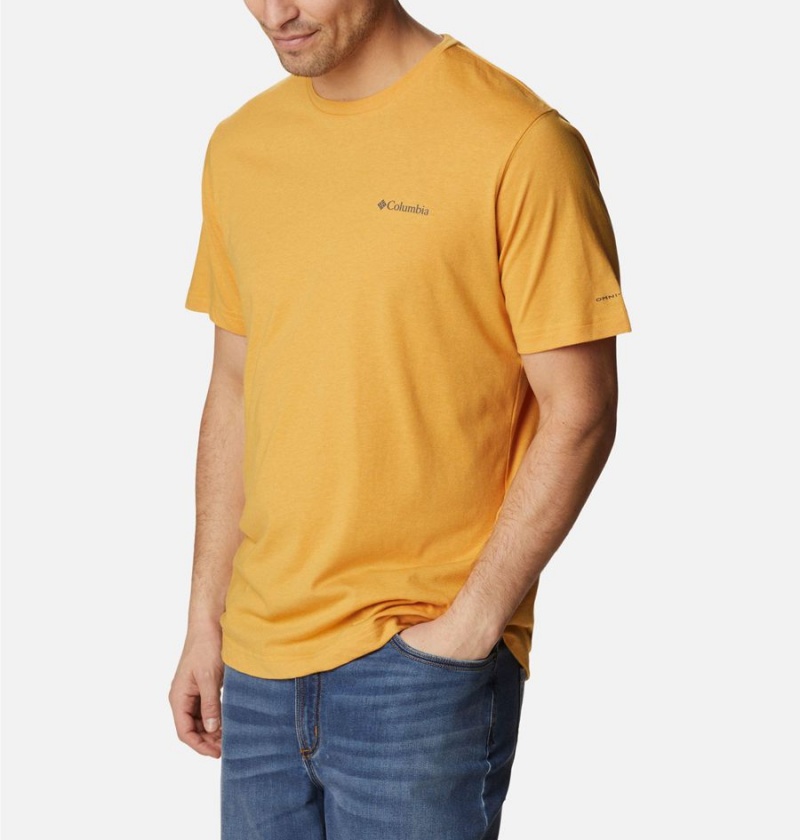 Columbia Thistletown Hills Short Sleeve Men's T-Shirt Yellow | BYXSWL-194