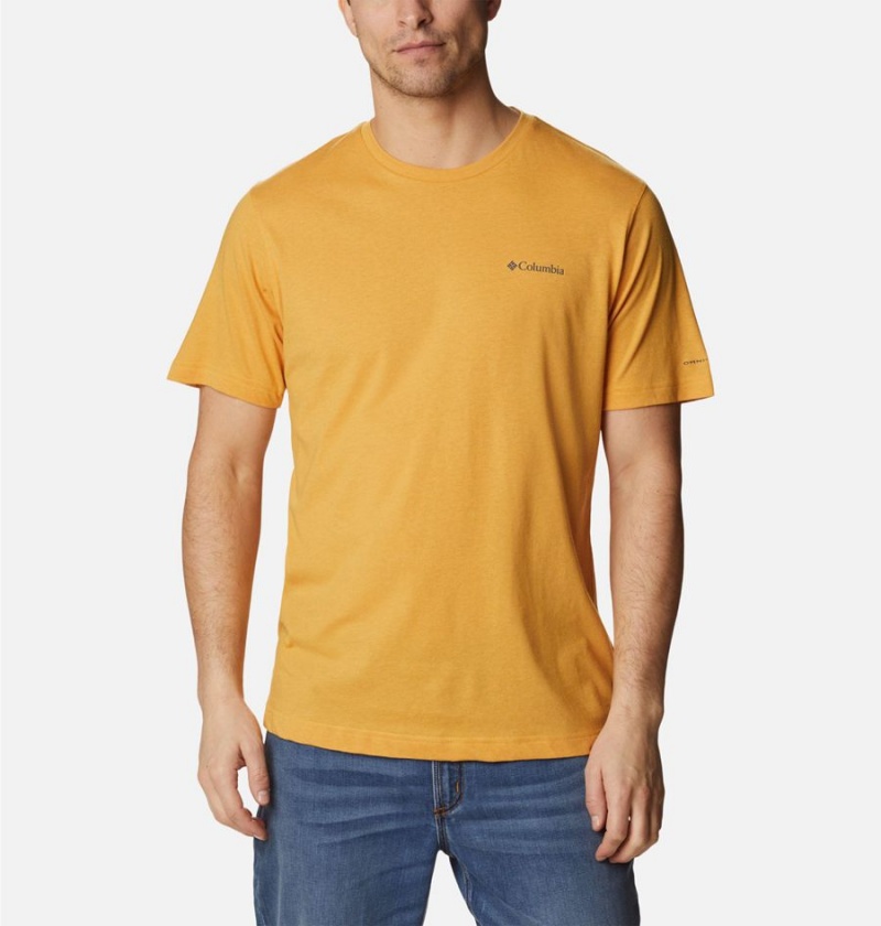 Columbia Thistletown Hills Short Sleeve Men\'s T-Shirt Yellow | BYXSWL-194