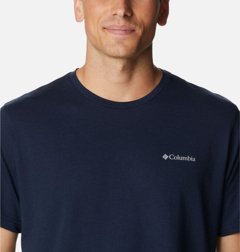 Columbia Thistletown Hills Short Sleeve Men's T-Shirt Navy | UOLZIW-965
