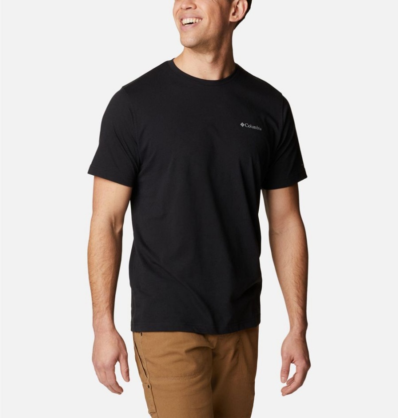Columbia Thistletown Hills Short Sleeve Men's T-Shirt Black | PRAGJM-413