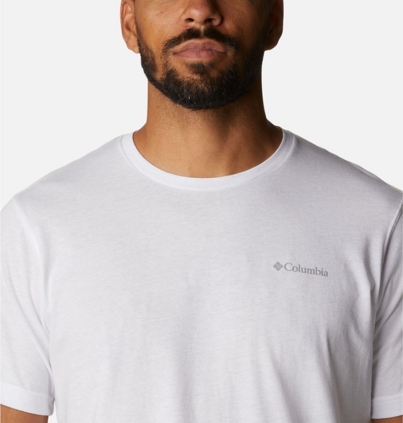 Columbia Thistletown Hills Short Sleeve Men's T-Shirt White | SJXOAP-597
