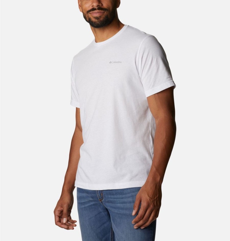 Columbia Thistletown Hills Short Sleeve Men's T-Shirt White | SJXOAP-597