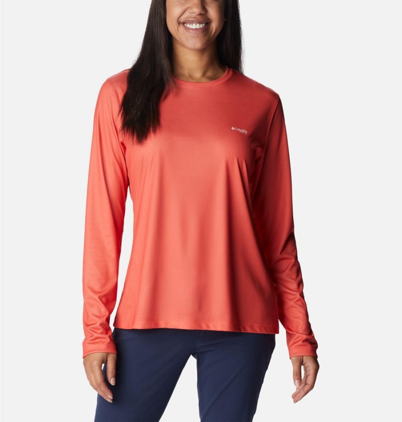 Columbia Tidal PFG Fish Flag Long Sleeve Women's T-Shirt Coral | JTUZBK-726