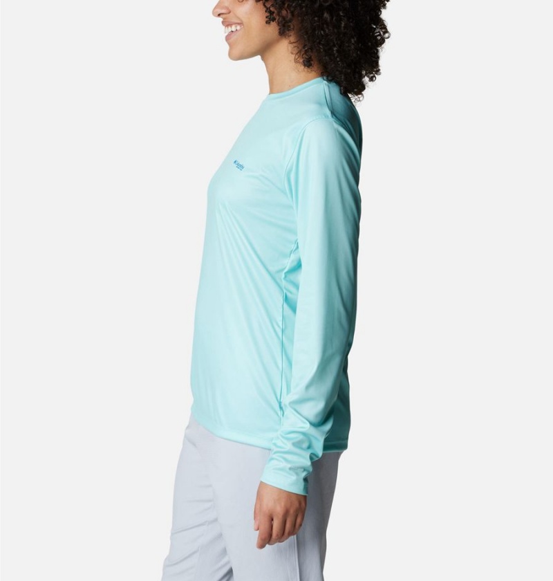 Columbia Tidal PFG Fish Flag Long Sleeve Women's T-Shirt Blue | WFTPRY-685