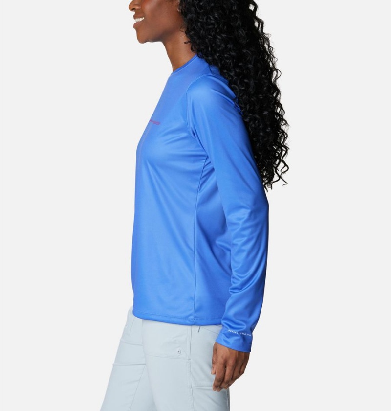 Columbia Tidal PFG Fish Flag Long Sleeve Women's T-Shirt Purple | AOBFMK-328