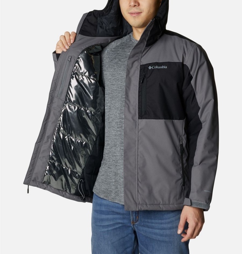 Columbia Tipton Peak II Insulated Men's Rain Jacket Grey | TJBFZM-476
