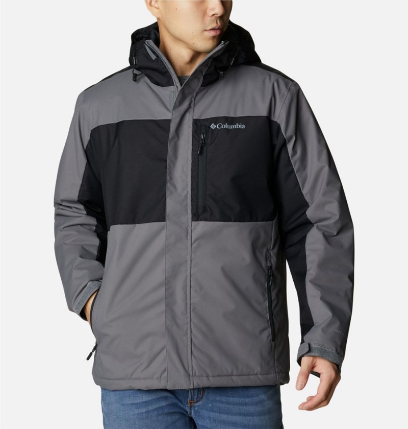 Columbia Tipton Peak II Insulated Men\'s Rain Jacket Grey | TJBFZM-476
