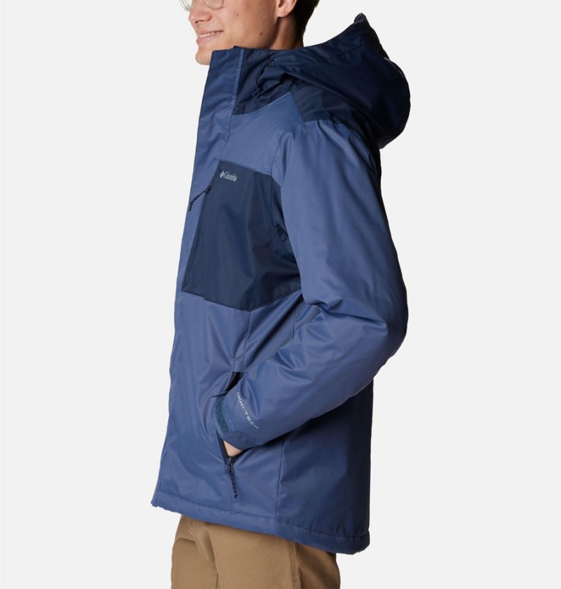 Columbia Tipton Peak II Insulated Men's Rain Jacket Blue | PTWFRM-095