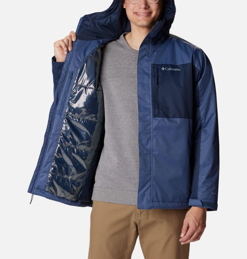Columbia Tipton Peak II Insulated Men's Rain Jacket Blue | PTWFRM-095