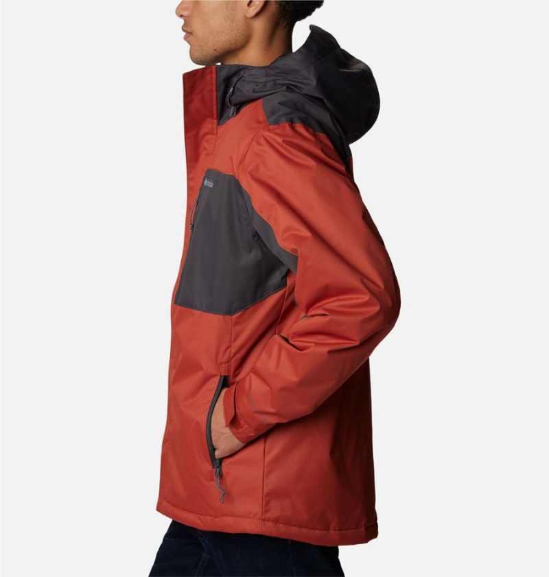 Columbia Tipton Peak II Insulated Men's Rain Jacket Red | GKNCRF-395