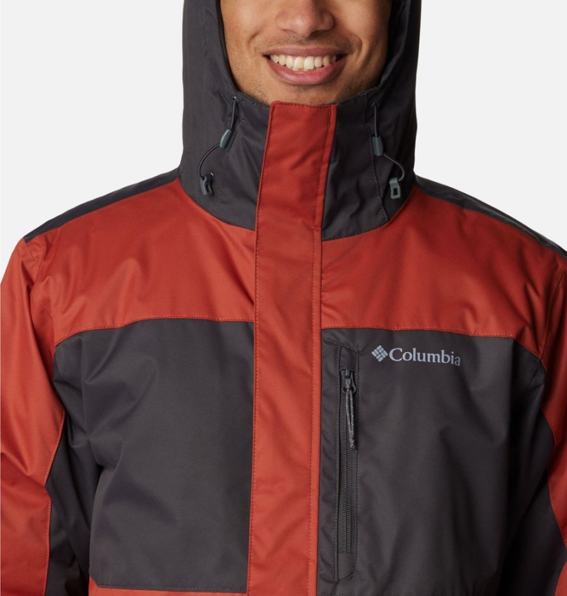 Columbia Tipton Peak II Insulated Men's Rain Jacket Red | GKNCRF-395