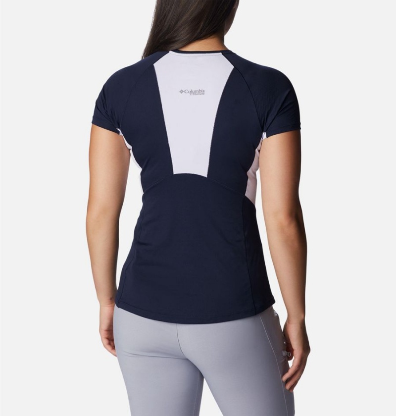 Columbia Titan Pass Ice Short Sleeve Women's T-Shirt Navy | GWIUQE-301