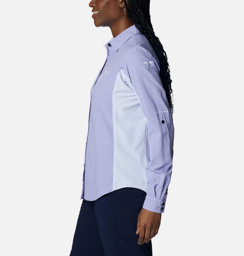 Columbia Titan Pass Irico Long Sleeve Women's Shirt Purple | EGLTCU-406