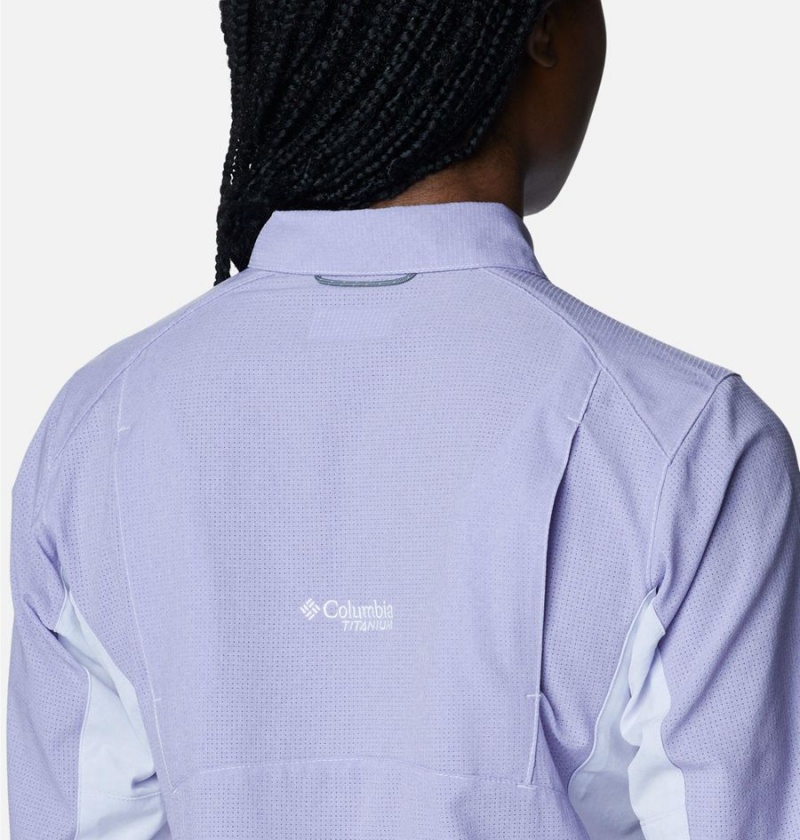 Columbia Titan Pass Irico Long Sleeve Women's Shirt Purple | EGLTCU-406