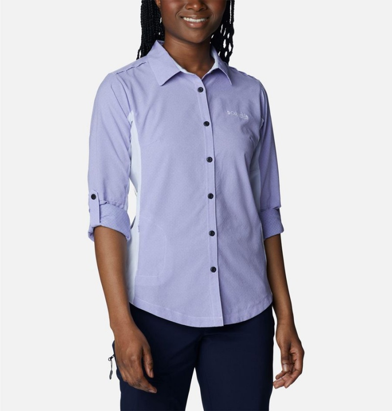 Columbia Titan Pass Irico Long Sleeve Women's Shirt Purple | EGLTCU-406