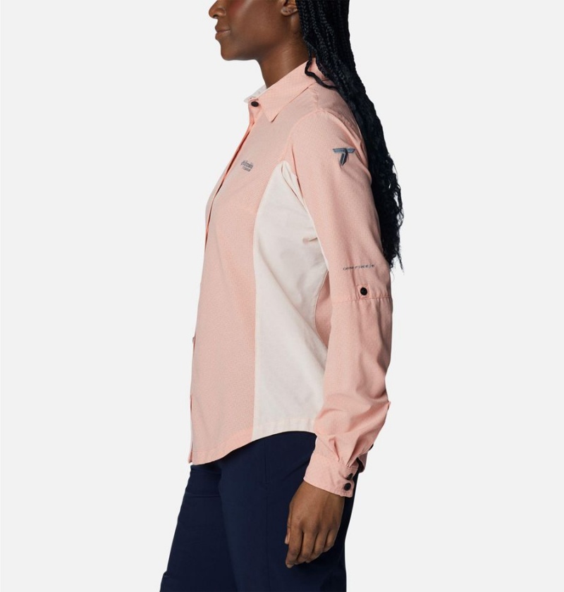 Columbia Titan Pass Irico Long Sleeve Women's Shirt Coral | LYCFMK-750