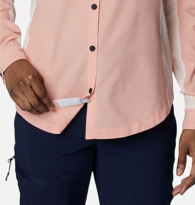 Columbia Titan Pass Irico Long Sleeve Women's Shirt Coral | LYCFMK-750