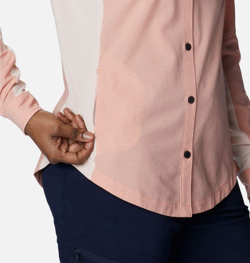 Columbia Titan Pass Irico Long Sleeve Women's Shirt Coral | LYCFMK-750