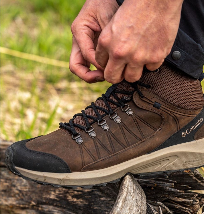 Columbia Trailstorm Crest Mid Waterproof Men's Hiking Shoes Brown | FIANCM-746