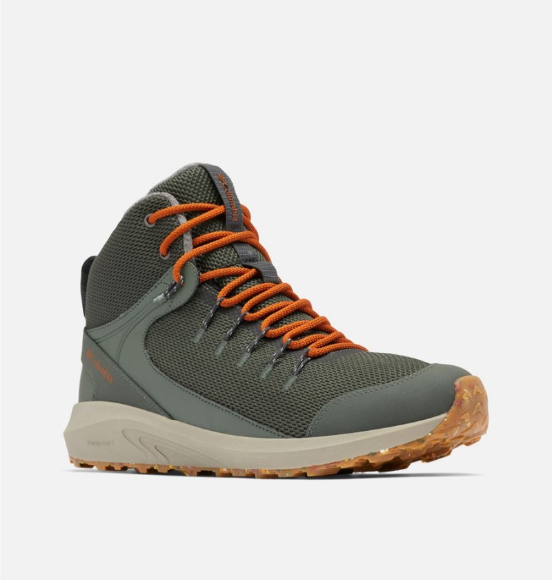 Columbia Trailstorm Mid Waterproof Omni Heat Men's Hiking Shoes Green | ETFDHU-041
