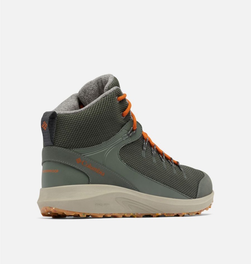 Columbia Trailstorm Mid Waterproof Omni Heat Men's Hiking Shoes Green | ETFDHU-041