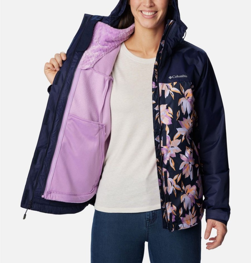 Columbia Tunnel Falls II Interchange Women's 3 In 1 Jackets Navy | JWTMOU-570