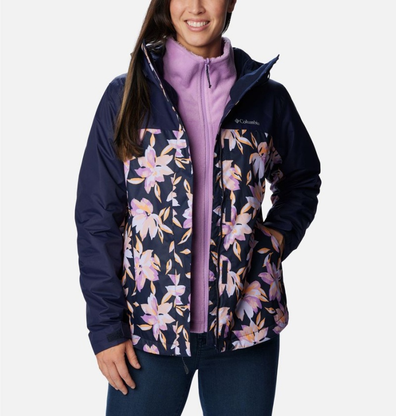 Columbia Tunnel Falls II Interchange Women's 3 In 1 Jackets Navy | JWTMOU-570