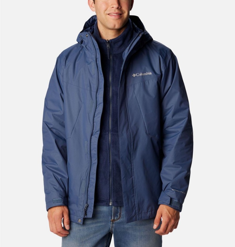 Columbia Tunnel Falls Interchange Men's 3 In 1 Jackets Blue | YZEWJQ-548