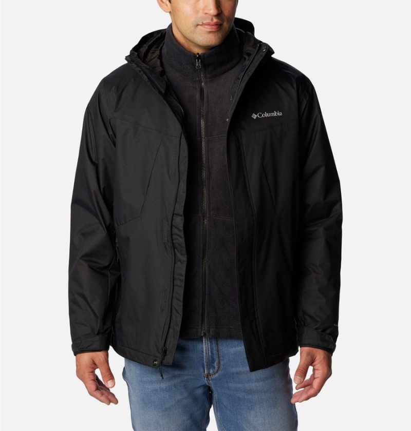 Columbia Tunnel Falls Interchange Men's 3 In 1 Jackets Black | JEOACS-491