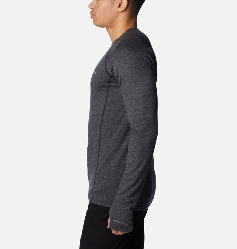 Columbia Tunnel Springs Wool Crew Baselayer Men's T-Shirt Black | KAGDZV-754