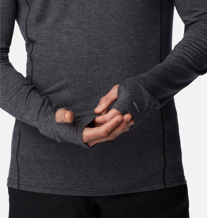 Columbia Tunnel Springs Wool Crew Baselayer Men's T-Shirt Black | KAGDZV-754