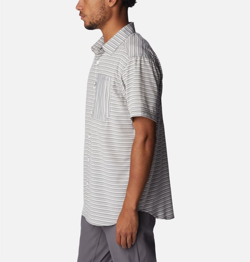 Columbia Twisted Creek III Short Sleeve Men's Shirt Grey | WQFLXZ-867