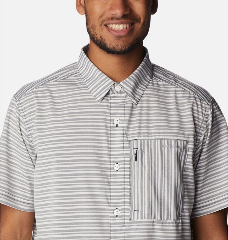 Columbia Twisted Creek III Short Sleeve Men's Shirt Grey | WQFLXZ-867
