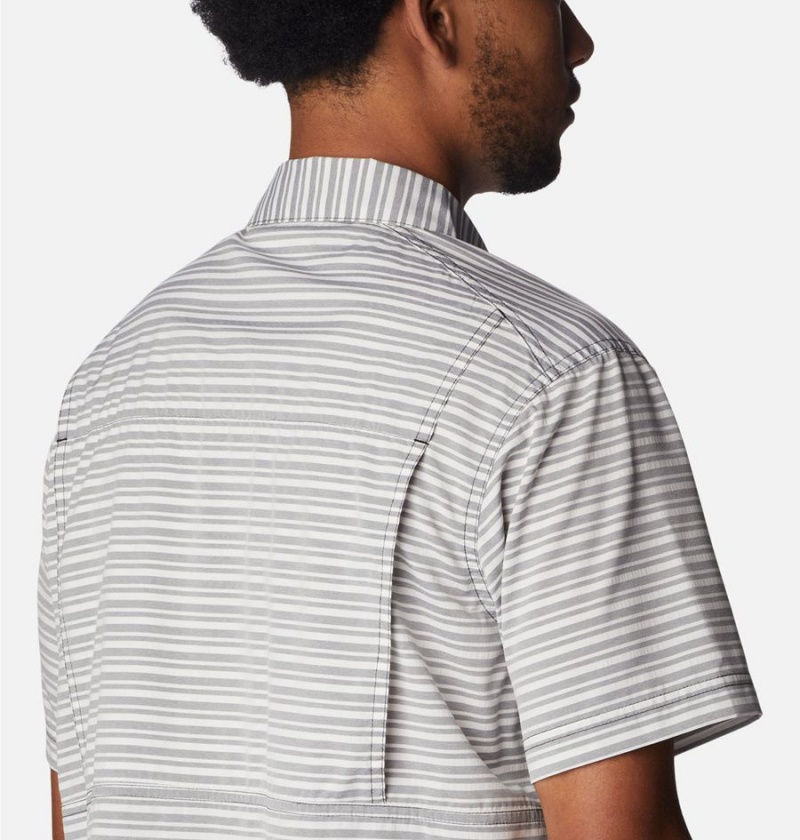 Columbia Twisted Creek III Short Sleeve Men's Shirt Grey | WQFLXZ-867