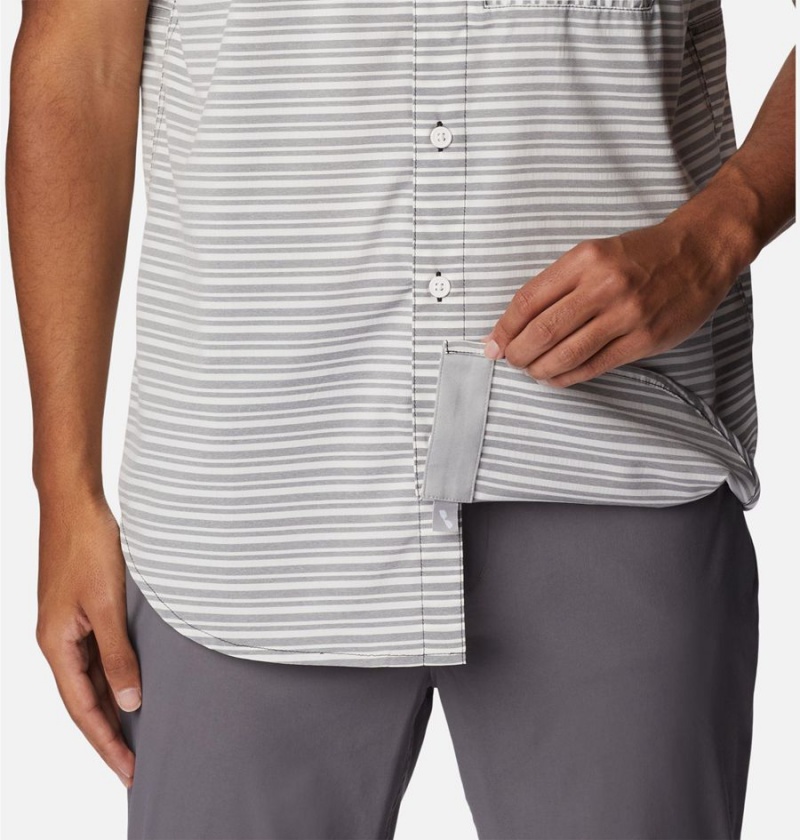 Columbia Twisted Creek III Short Sleeve Men's Shirt Grey | WQFLXZ-867