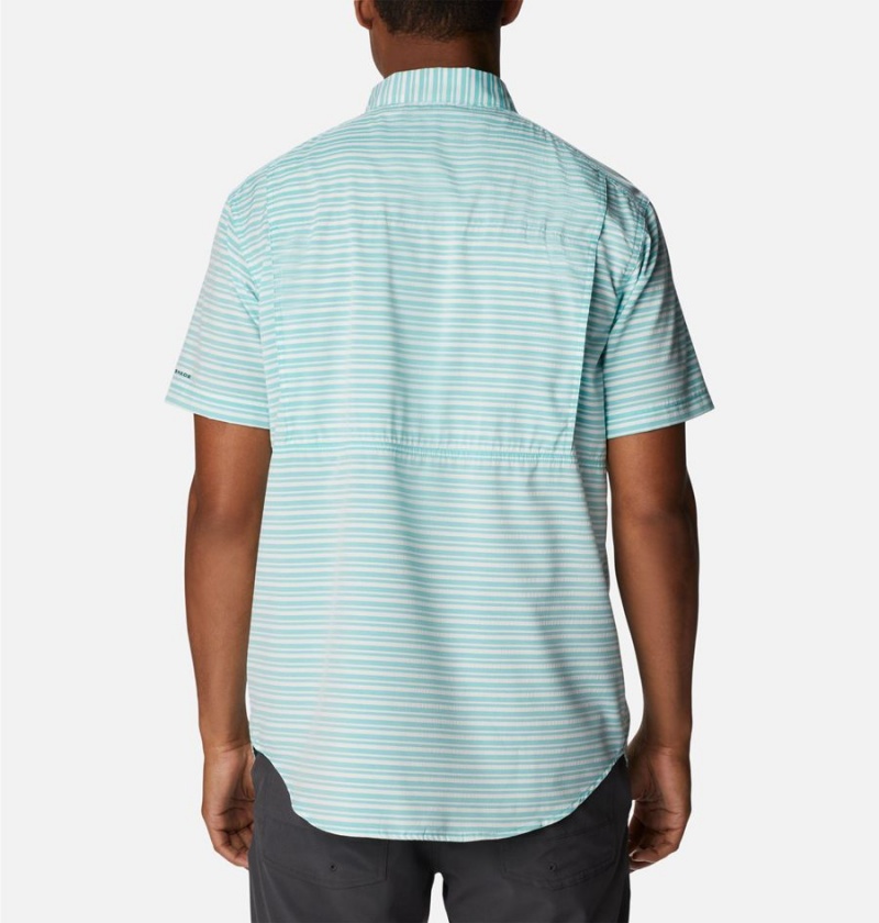 Columbia Twisted Creek III Short Sleeve Men's Shirt Turquoise | RSNLPK-148