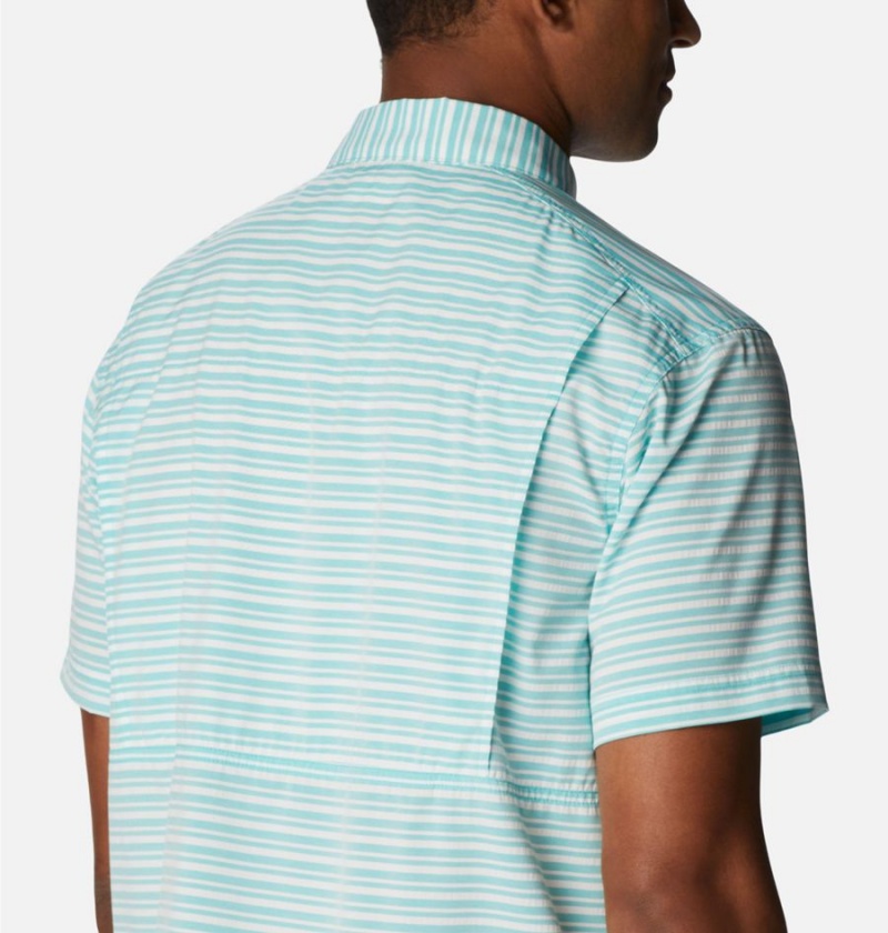 Columbia Twisted Creek III Short Sleeve Men's Shirt Turquoise | RSNLPK-148