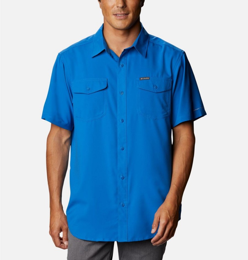 Columbia Utilizer II Solid Short Sleeve Men\'s Shirt Blue | ANVTSR-728