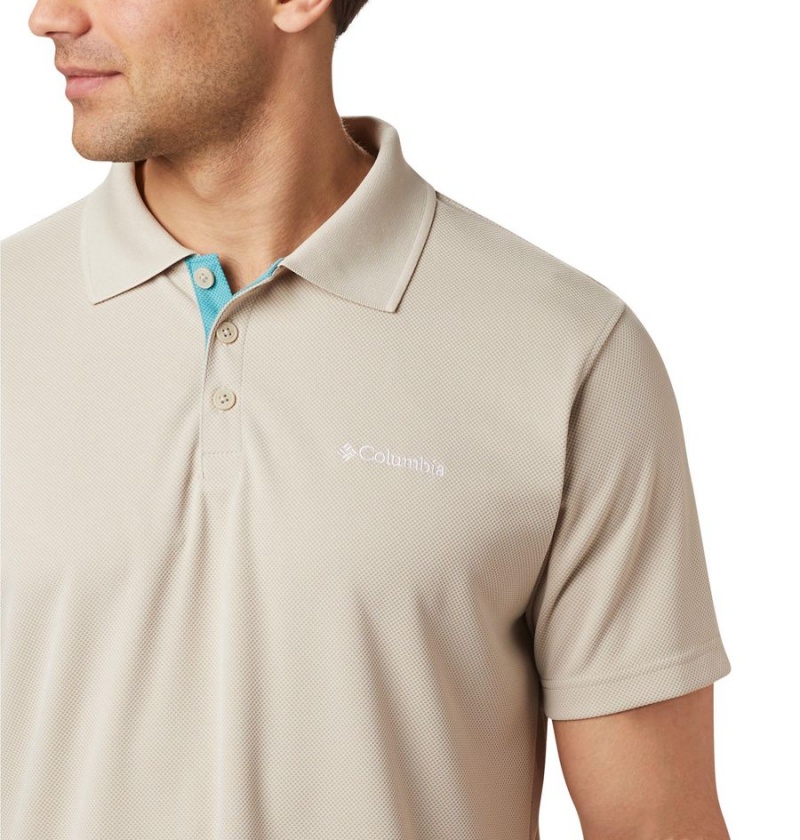 Columbia Utilizer Men's Polo Shirt Khaki | WHCGMY-459