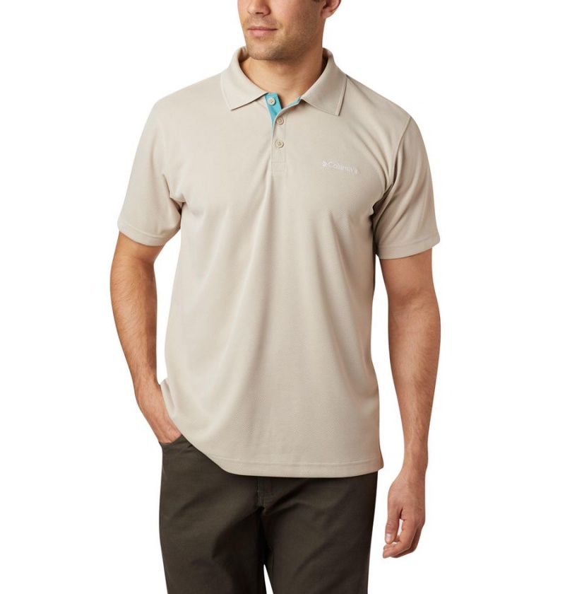 Columbia Utilizer Men\'s Polo Shirt Khaki | WHCGMY-459