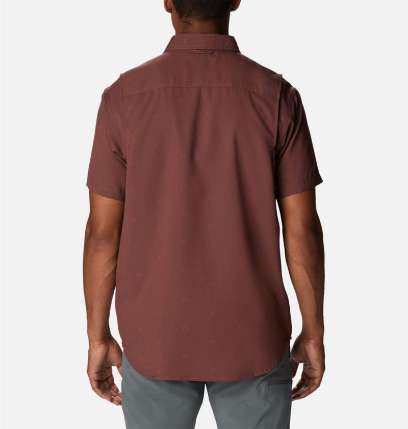 Columbia Utilizer Printed Woven Short Sleeve Men's Shirt Brown | MYIOEG-294