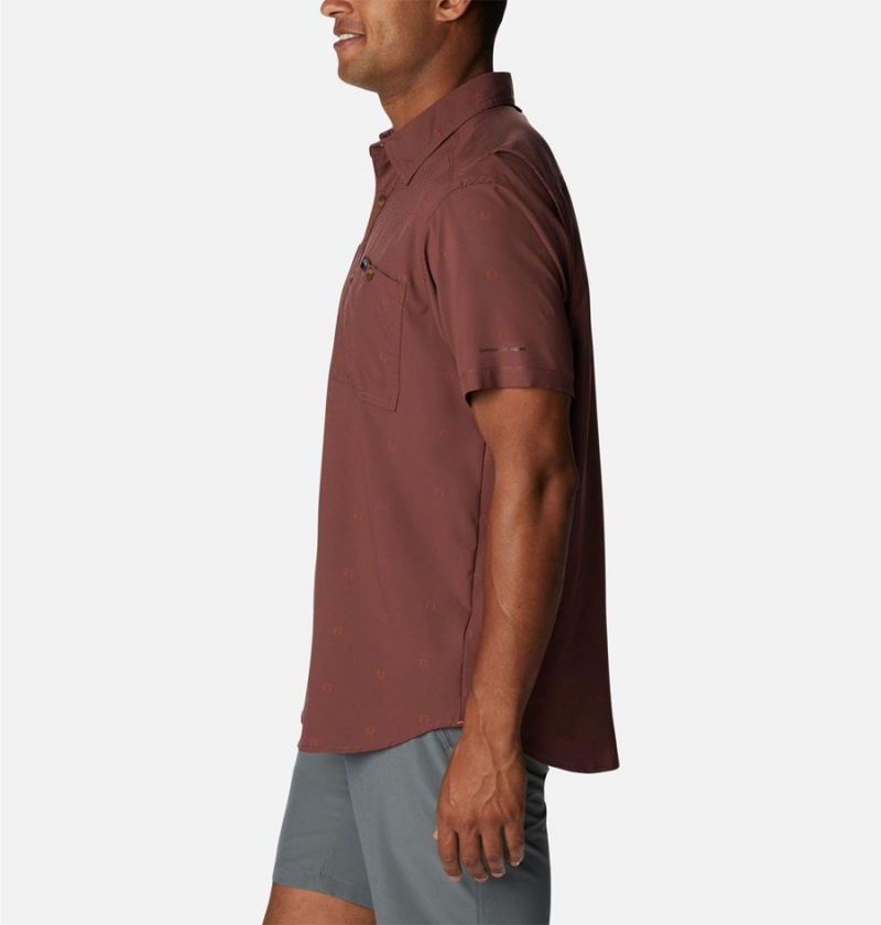 Columbia Utilizer Printed Woven Short Sleeve Men's Shirt Brown | MYIOEG-294
