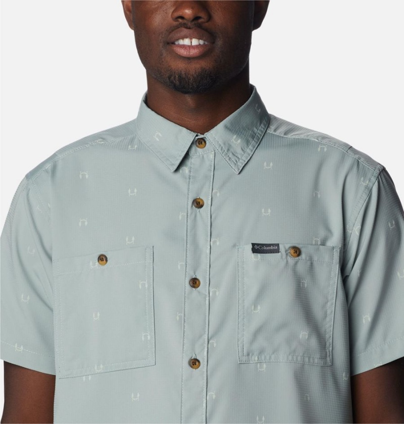 Columbia Utilizer Printed Woven Short Sleeve Men's Shirt Grey | UDOJGE-327