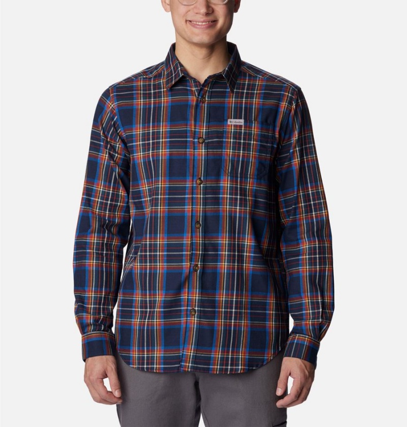 Columbia Vapor Ridge III Long Sleeve Men\'s Shirt Navy | LCVGYW-576